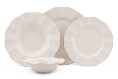 Set vaisselle service dîner 24 pièces Murrina Fleurs Porcelaine Multicolor