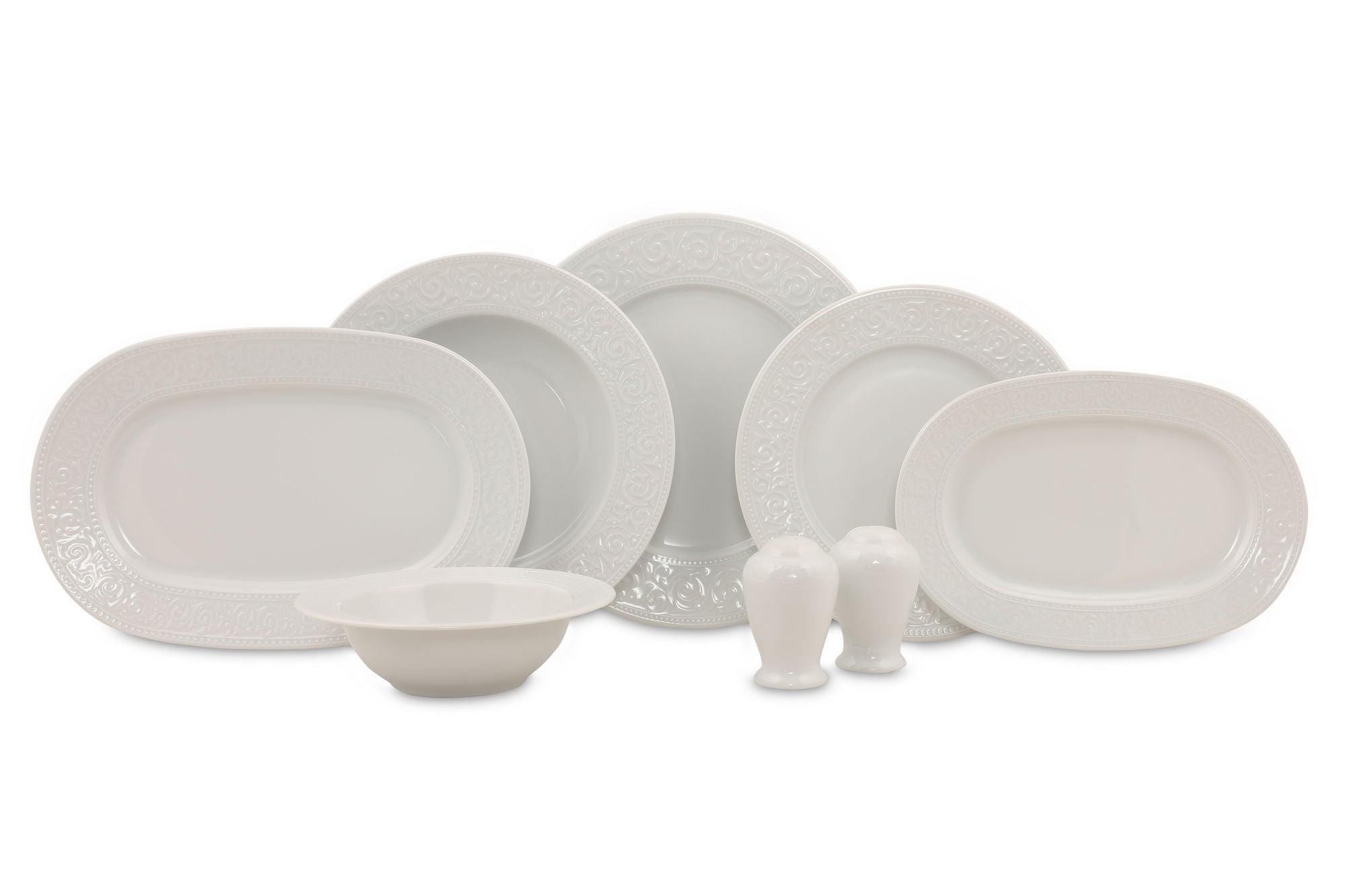 Set vaisselle service dîner 24 pièces Murrina Porcelaine Bleu