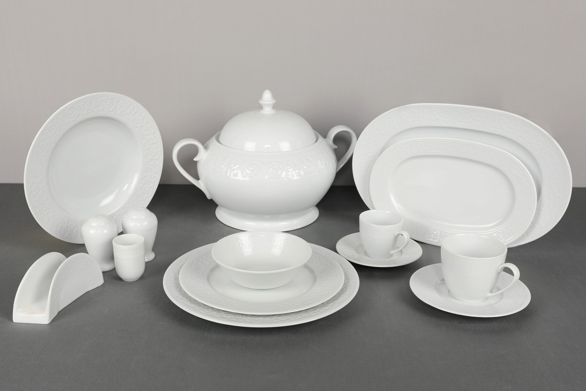 Set vaisselle service dîner 24 pièces Murrina Waves Porcelaine Bleu