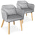Lot de deux fauteuils scandinaves Dantes en tissu gris