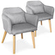 Lot de deux fauteuils scandinaves Dantes en tissu gris