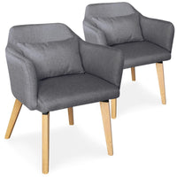 Lot de 2 fauteuils Dantes en tissu gris foncé