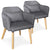 Lot de 2 fauteuils Dantes en tissu gris foncé