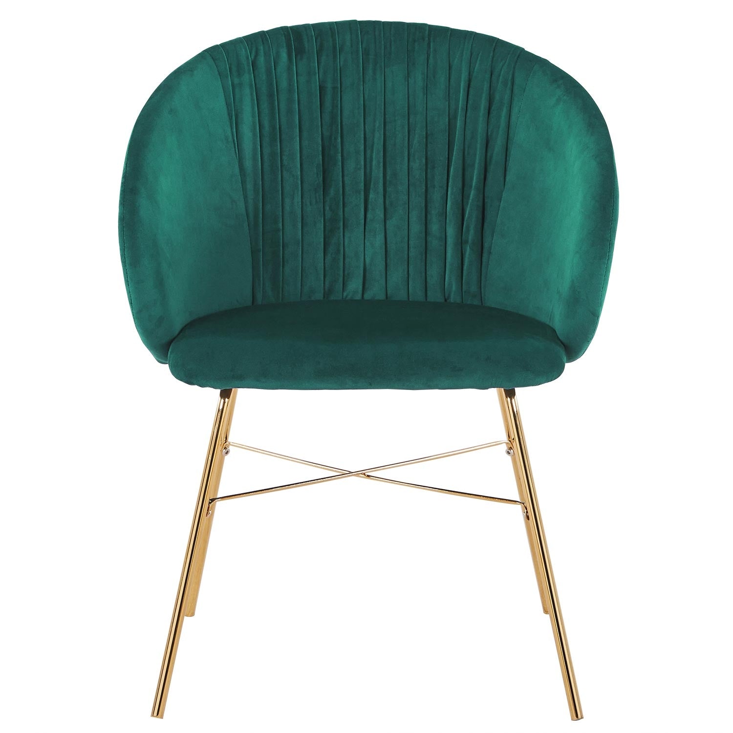 Chaise Smart Velours Vert Pieds Or