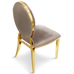 Lot de 2 chaises médaillon taupe en velours