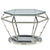 Table basse en verre avec structure argentée
