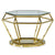Table basse en verre transparent avec pied doré