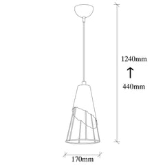 Suspension 1 lampe demi-filaire Bashful Métal Noir et Or