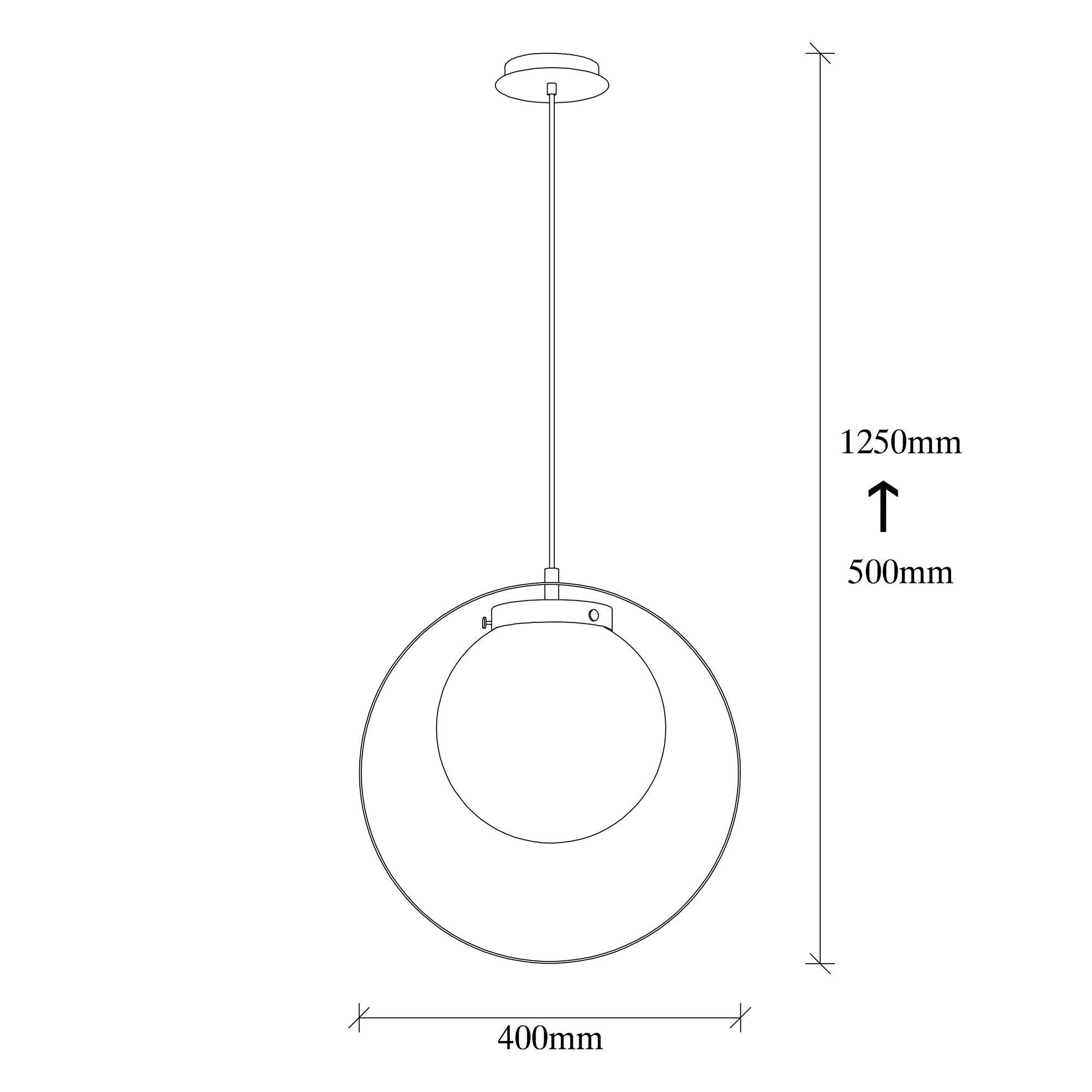 Suspension 1 lampe globe cerclé Jessie Métal Or et Verre Transparent