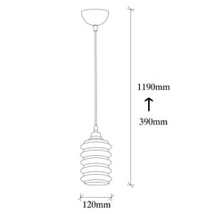 Suspension 1 lampe Mervin D12cm Métal Noir et Verre Fumé