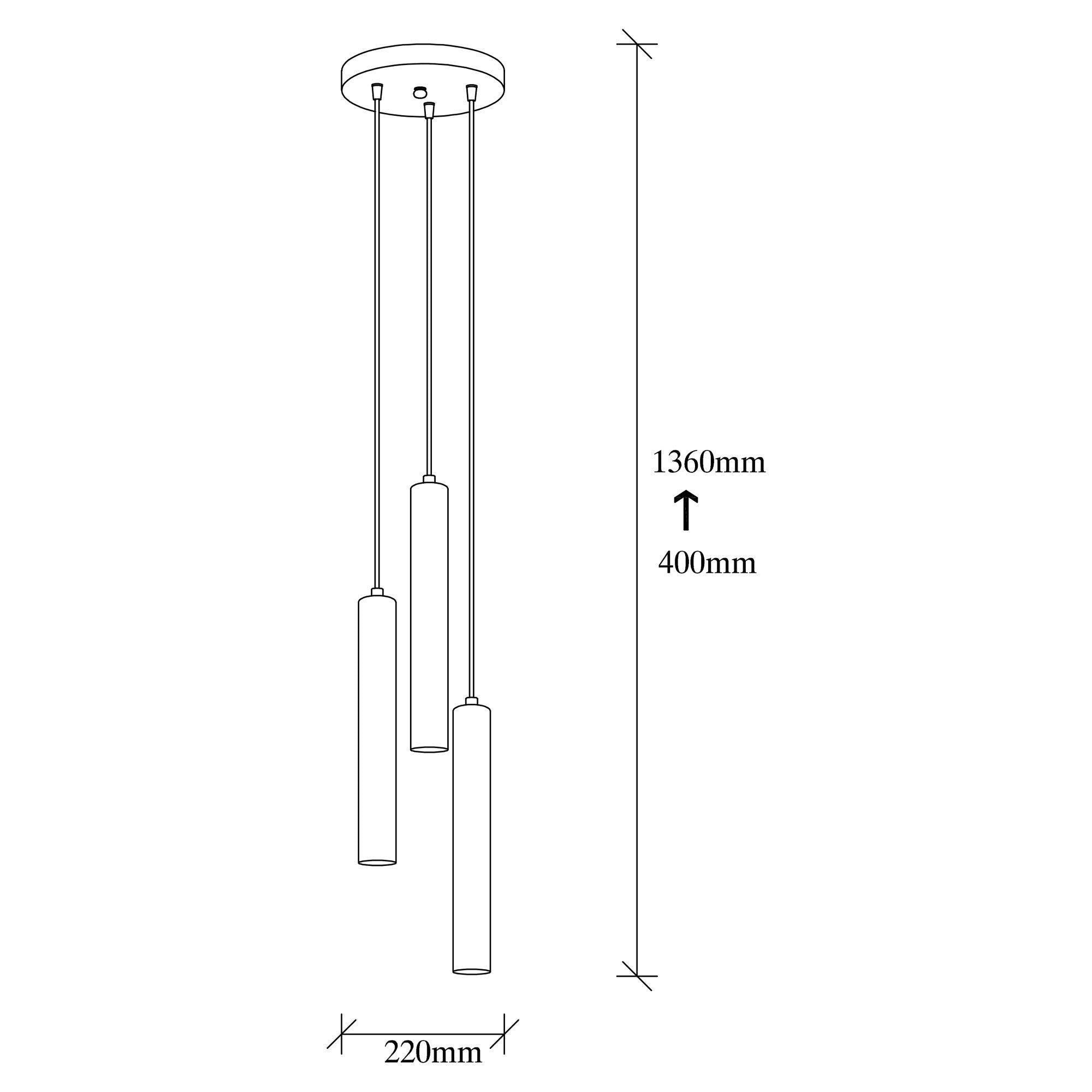 Suspension 3 ampoules tube moyen saccader Jona Métal  Argent