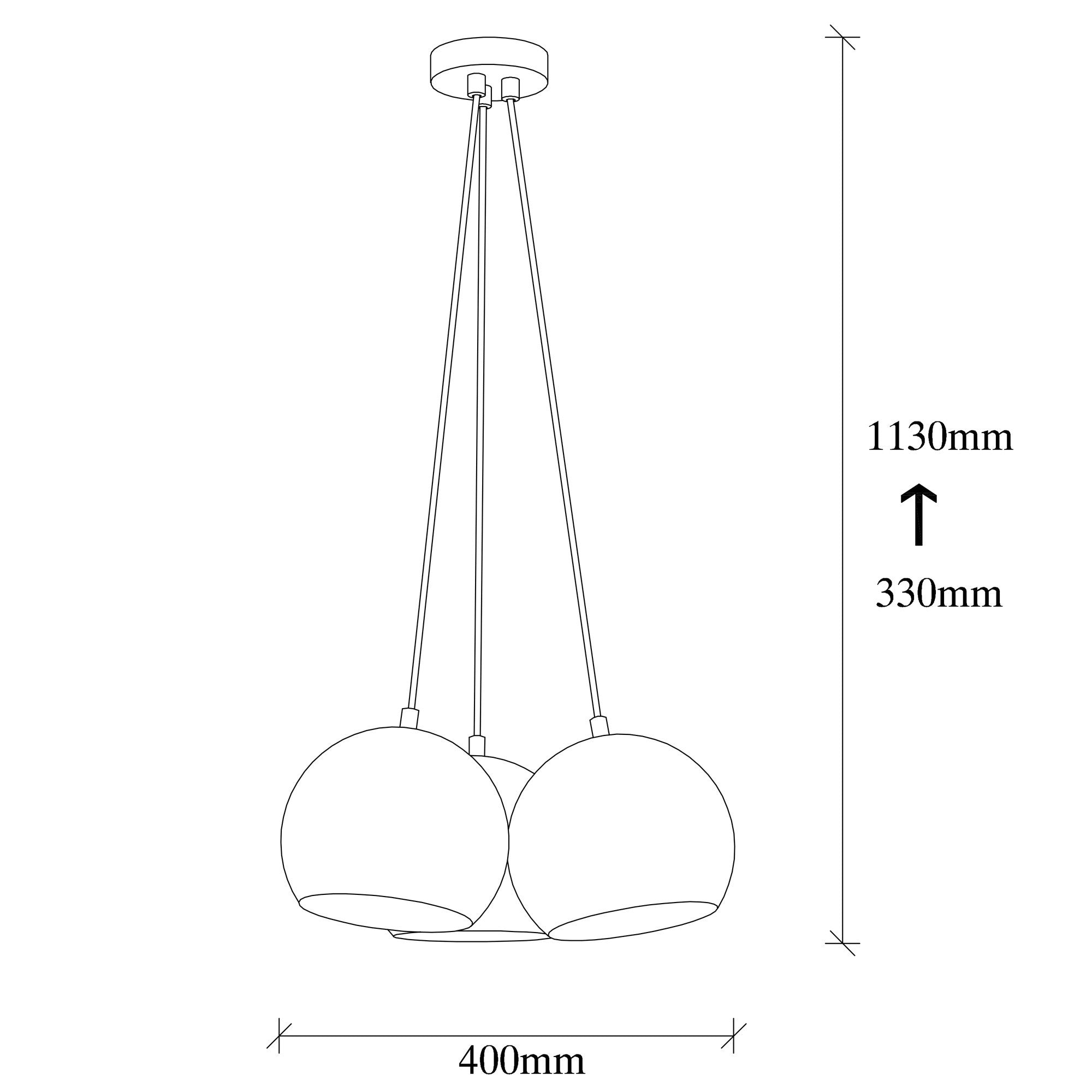 Suspension 3 lampes boules Poculus Métal Or antique