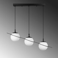 Suspension 3 lampes moderne Soerla L76cm Métal Noir