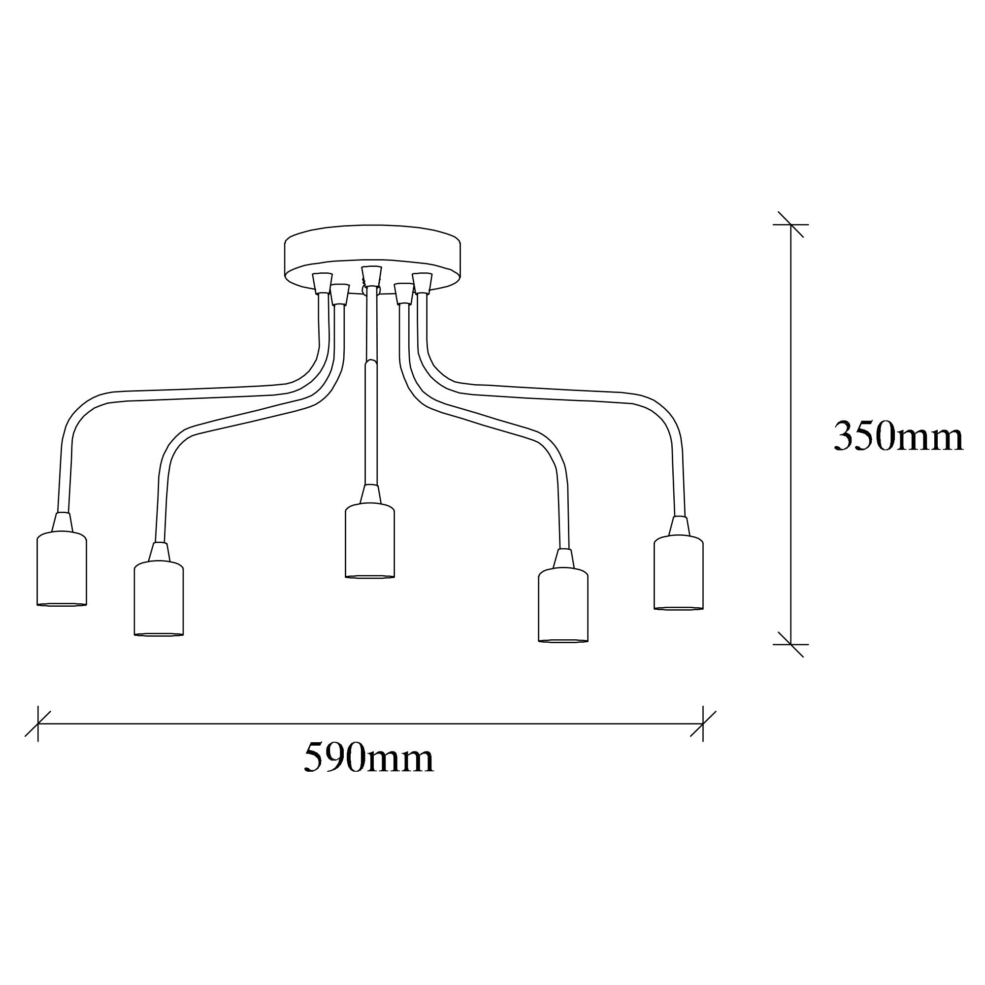 Suspension 5 lampes Sally Métal Noir