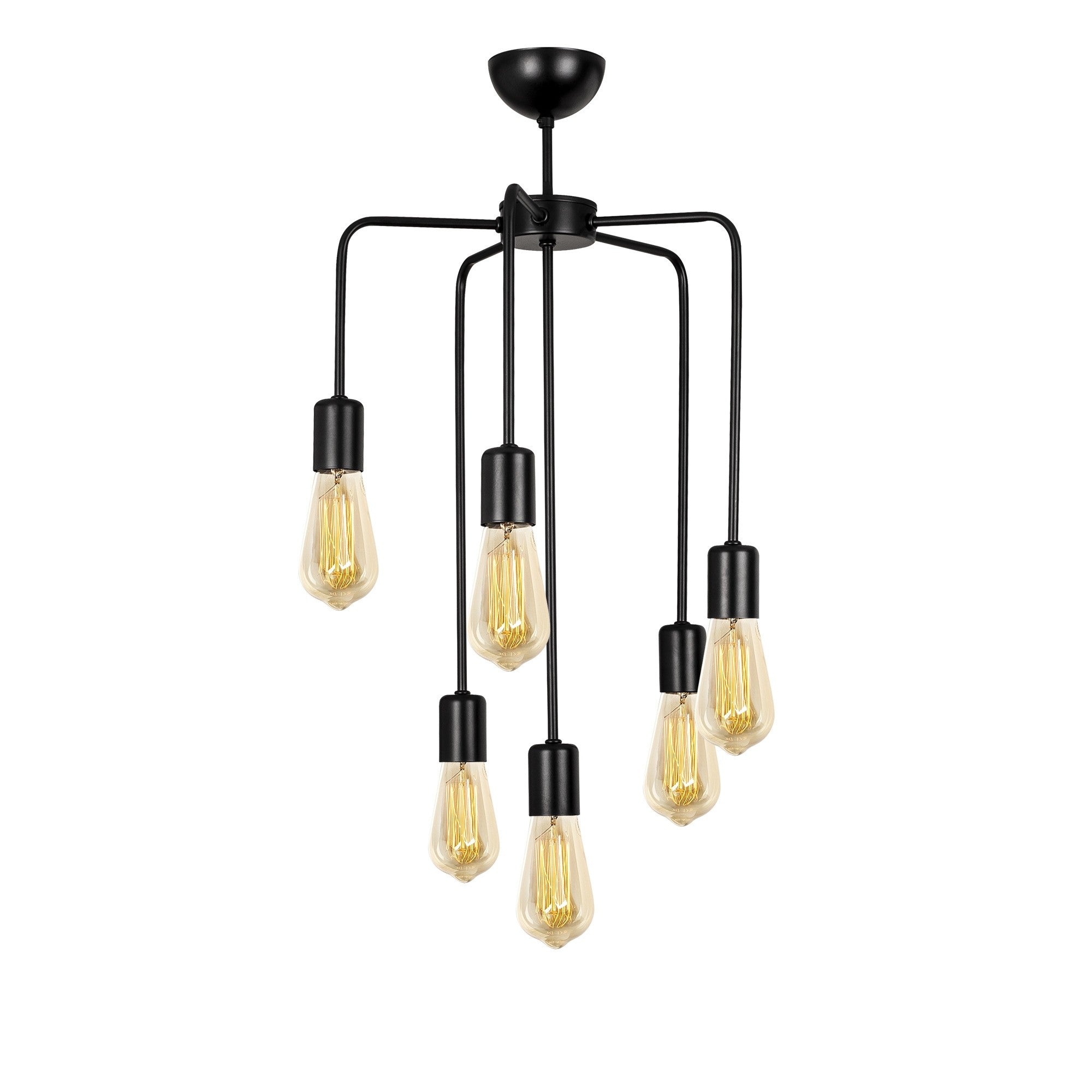 Suspension 6 lampes saccadées Dustin D45cm Métal Noir