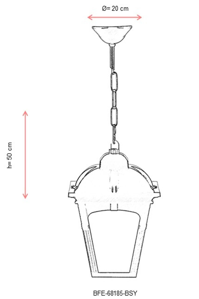 Suspension d'extérieur Aubin H50cm Noir