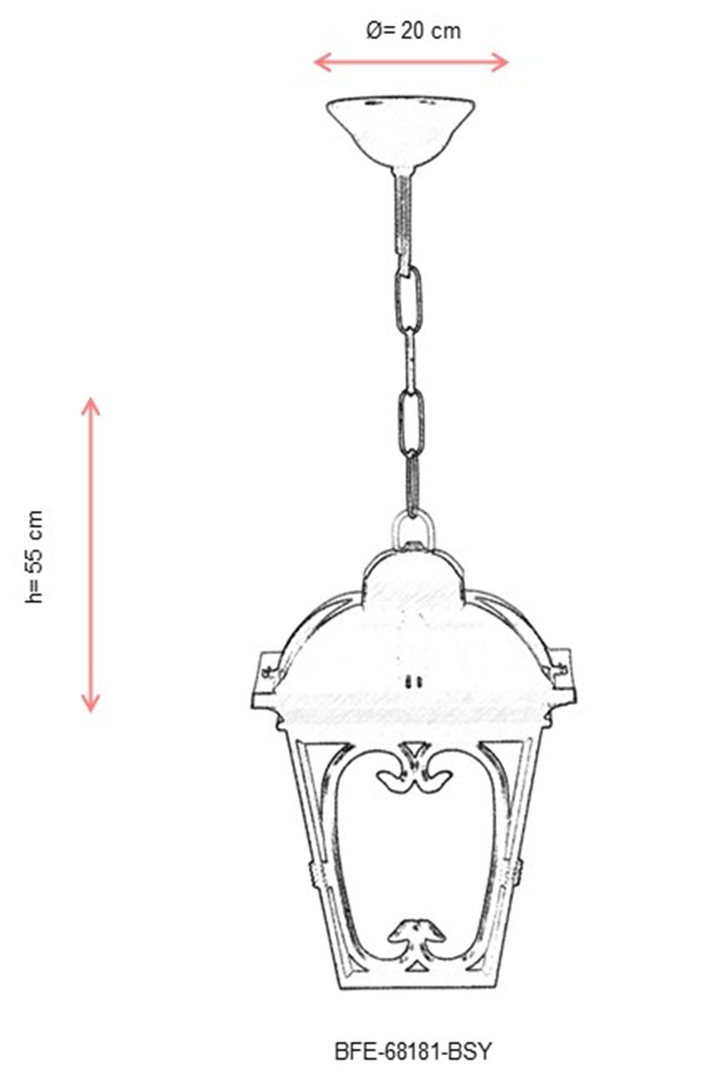 Suspension d'extérieur Caillet D20cm Noir