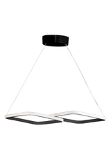 Suspension design 2 carreaux Petoskey Métal Noir et LED Blanc