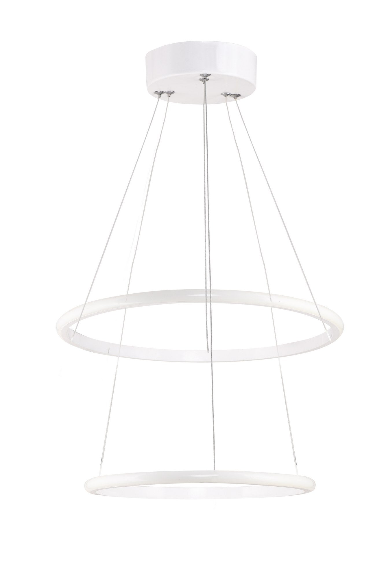 Suspension design 2 cercles Calistoga Métal Blanc et LED Blanc