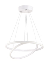 Suspension design 2 cercles Calistoga Métal Blanc et LED Blanc