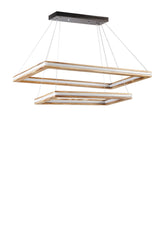 Suspension design 2 rectangles Arwen Métal Effet Bois clair et LED