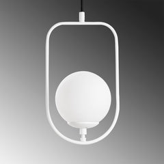 Suspension design 3 lampes alignées Rijin L80cm Métal et Verre Blanc