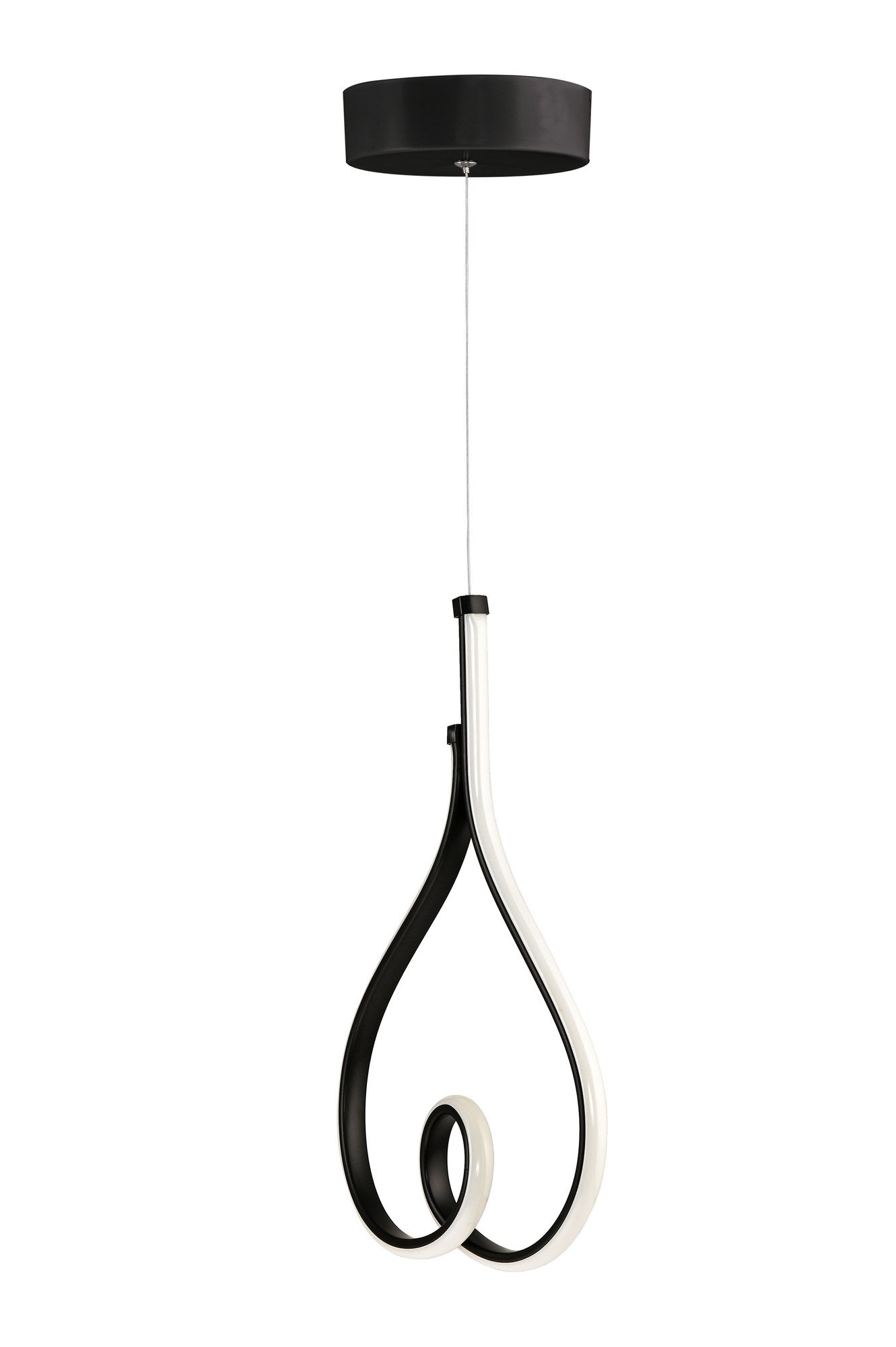 Suspension design Arkomi L25cm Métal Noir et LED Jaune