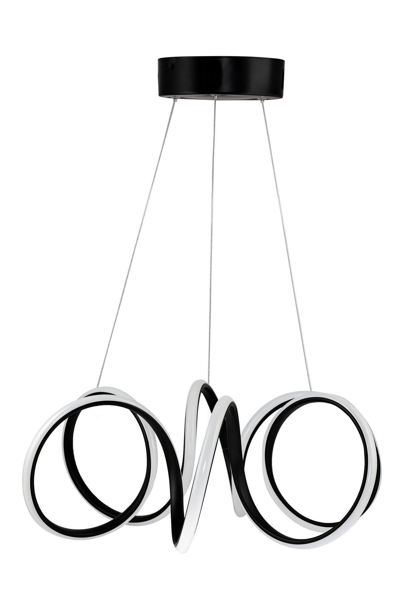 Suspension design Bigel D55cm Aluminium Noir Lumière Jaune