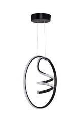 Suspension design cercle spiral Marfa Métal Noir et LED Blanc