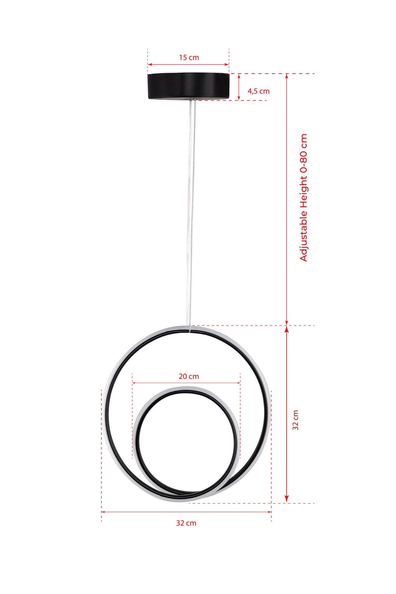 Suspension design en spirale Jaspar Métal Noir et LED Jaune