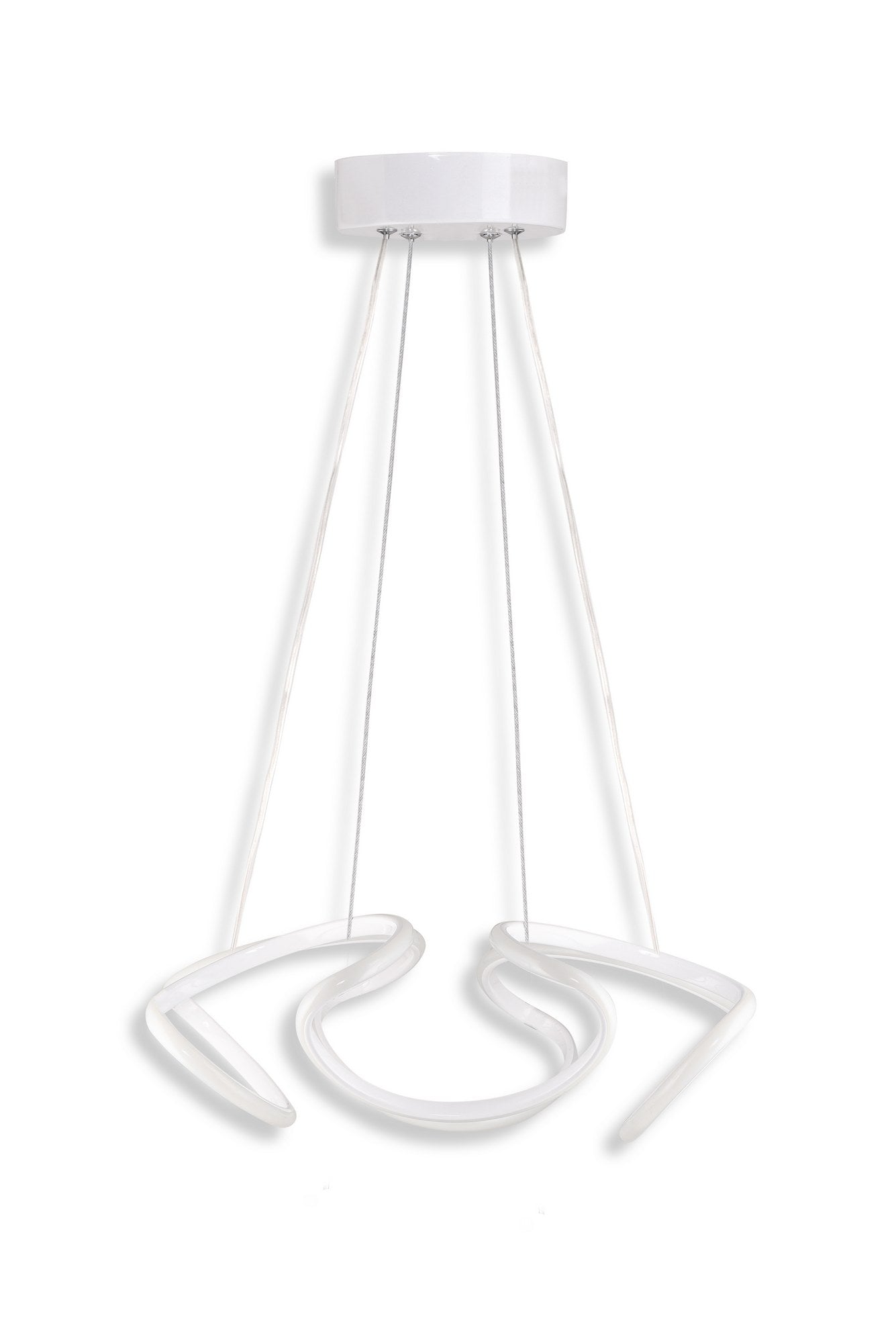 Suspension design Kahlo D55cm Métal Blanc et LED Blanc