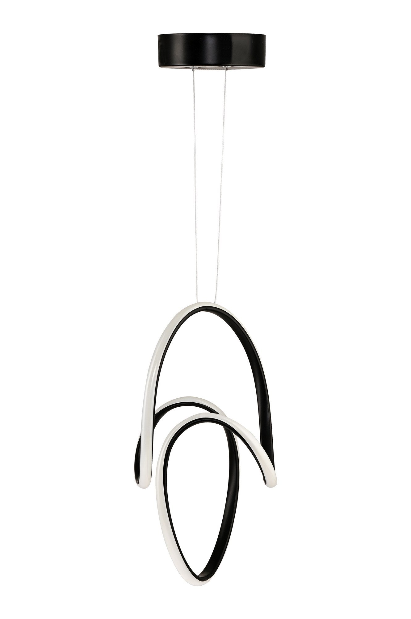 Suspension design Kemita L25xH40cm Métal Noir et LED Jaune