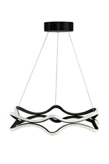 Suspension design Kero D50cm Métal Noir et LED Jaune