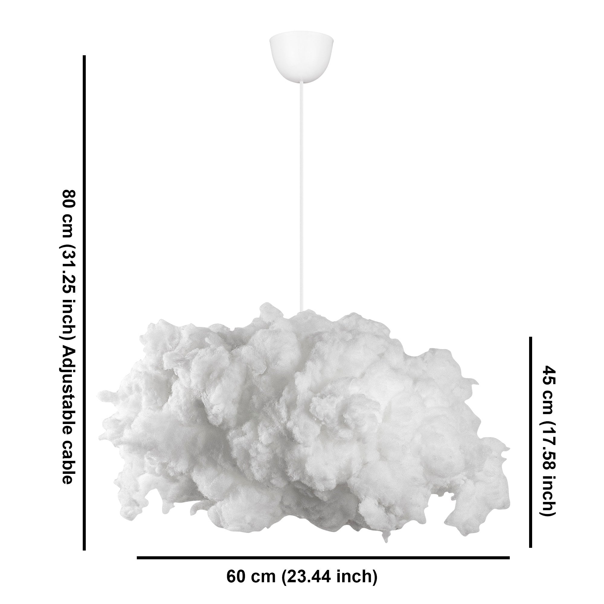 Suspension design nuage 1 lampe Cirrus L60cm Coton Blanc