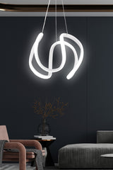 Suspension design ondulaire Hanover Métal Blanc et LED Blanc