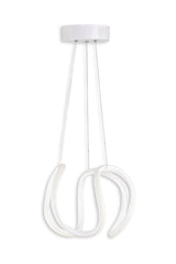 Suspension design ondulaire Hanover Métal Blanc et LED Blanc