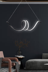 Suspension design spiral Walla L115cm Métal Noir et LED Blanc