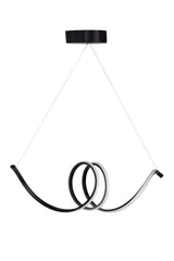 Suspension design spiral Walla L115cm Métal Noir et LED Blanc