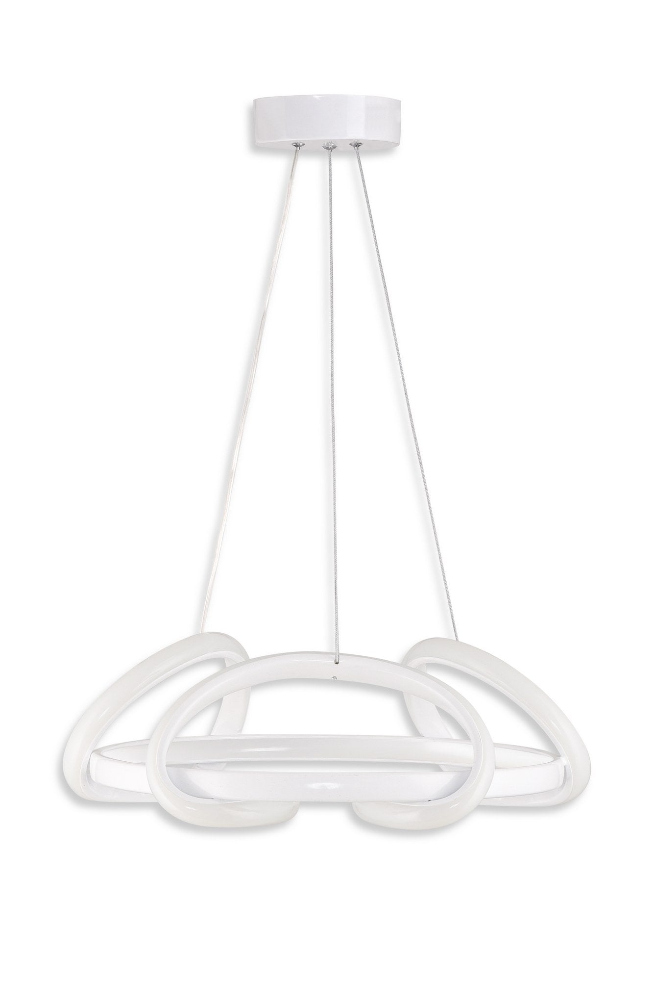 Suspension design Turrell D32cm Métal Blanc et LED Blanc