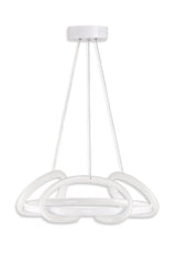 Suspension design Turrell D32cm Métal Blanc et LED Blanc