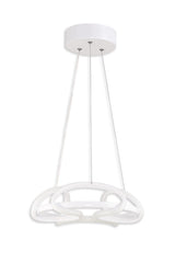 Suspension design Turrell D32cm Métal Blanc et LED Blanc