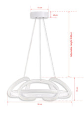 Suspension design Turrell D32cm Métal Blanc et LED Blanc