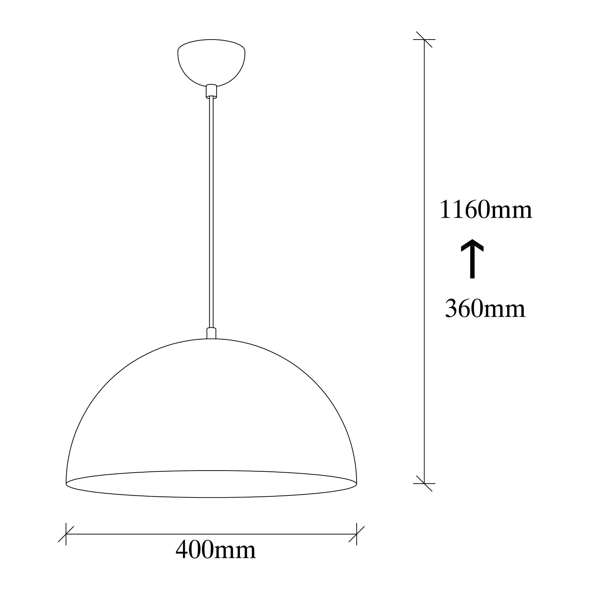 Suspension dôme Chachou D40cm Métal Noir et Or antique