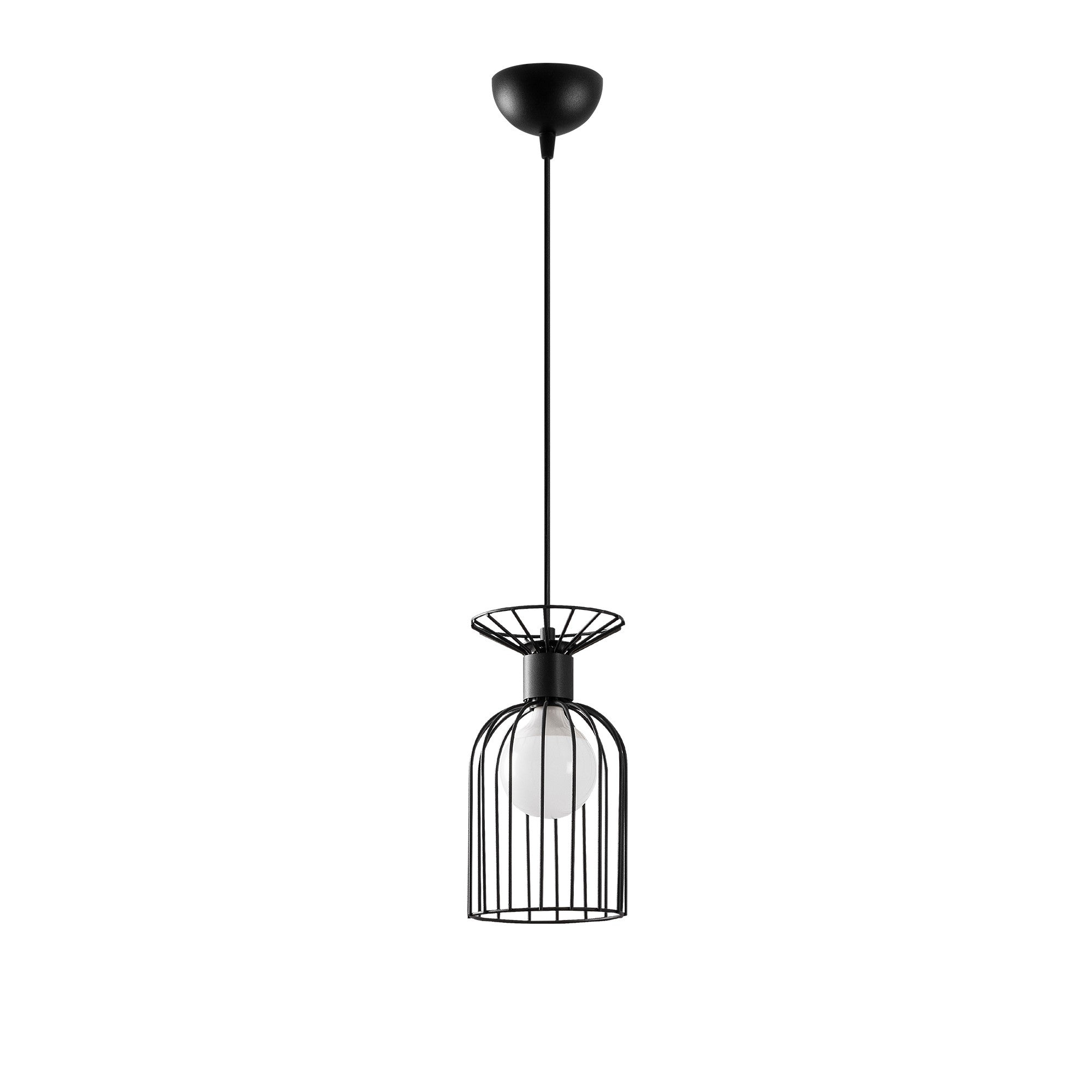 Suspension filaire 1 lampe Calyx 15cm Métal Noir