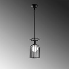 Suspension filaire 1 lampe Calyx 15cm Métal Noir