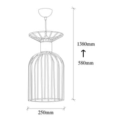 Suspension filaire 1 lampe Calyx 25cm Métal Or antique