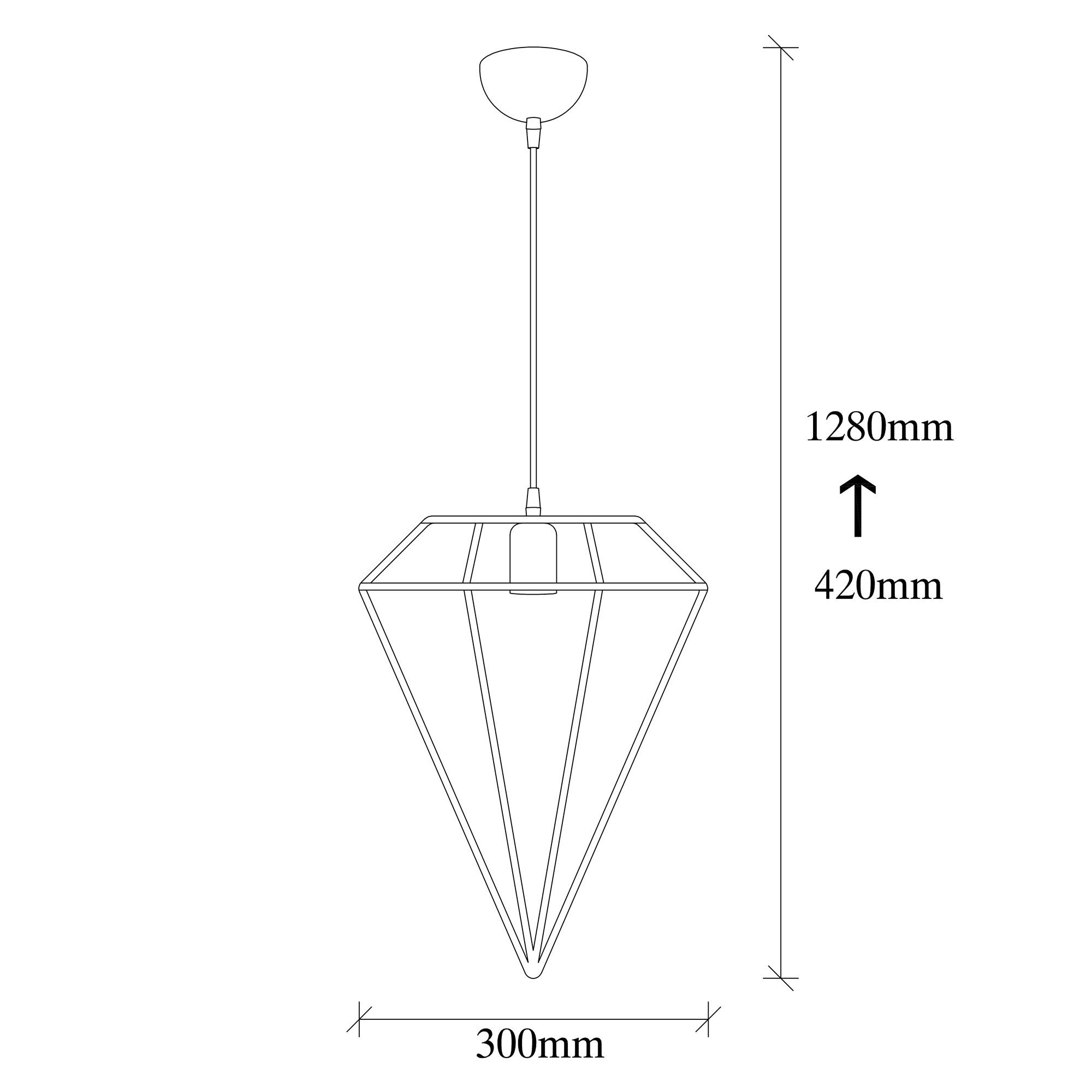 Suspension filaire diamant 1 lampe Berlioz D30cm Métal Or