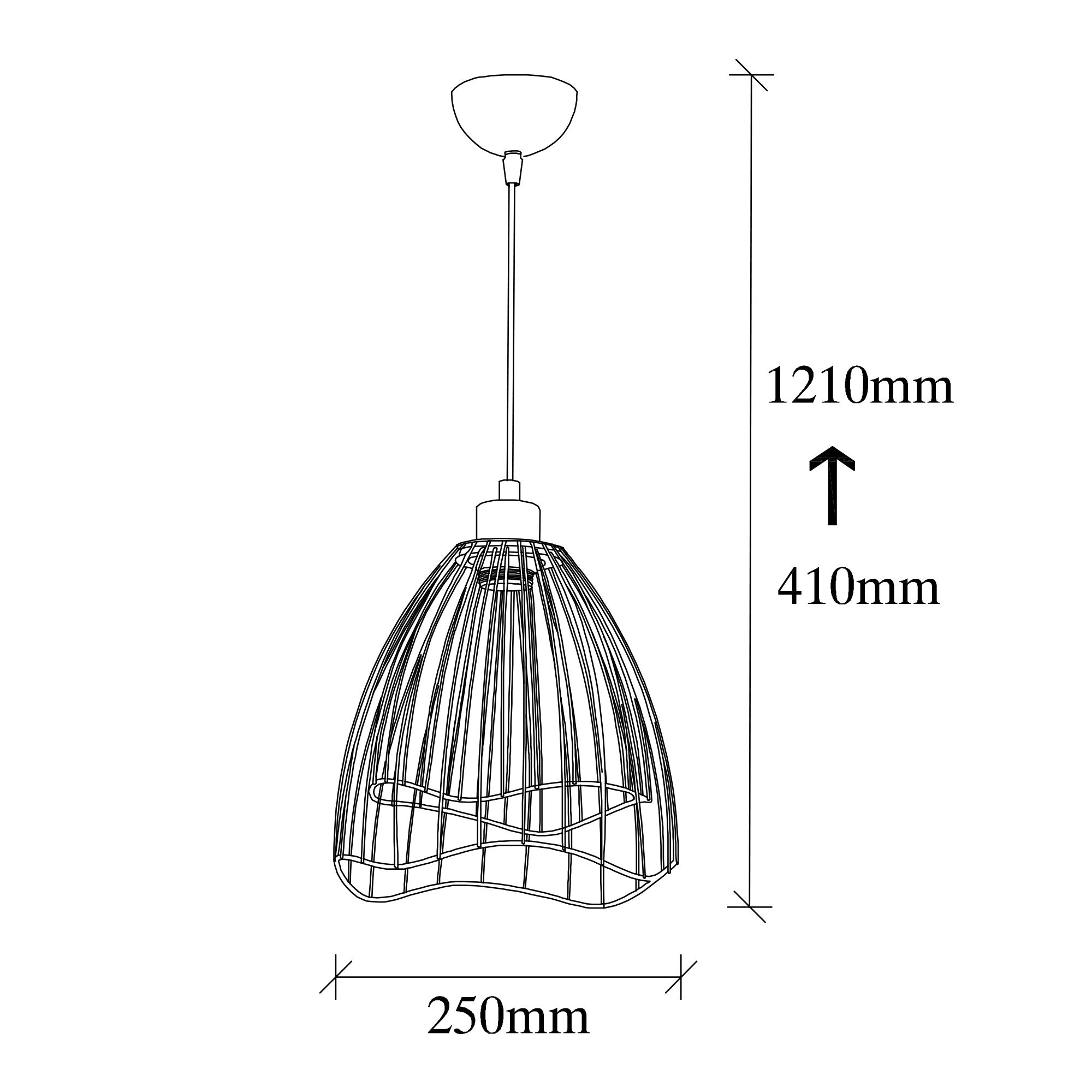 Suspension filaire Futer D25cm Métal Noir