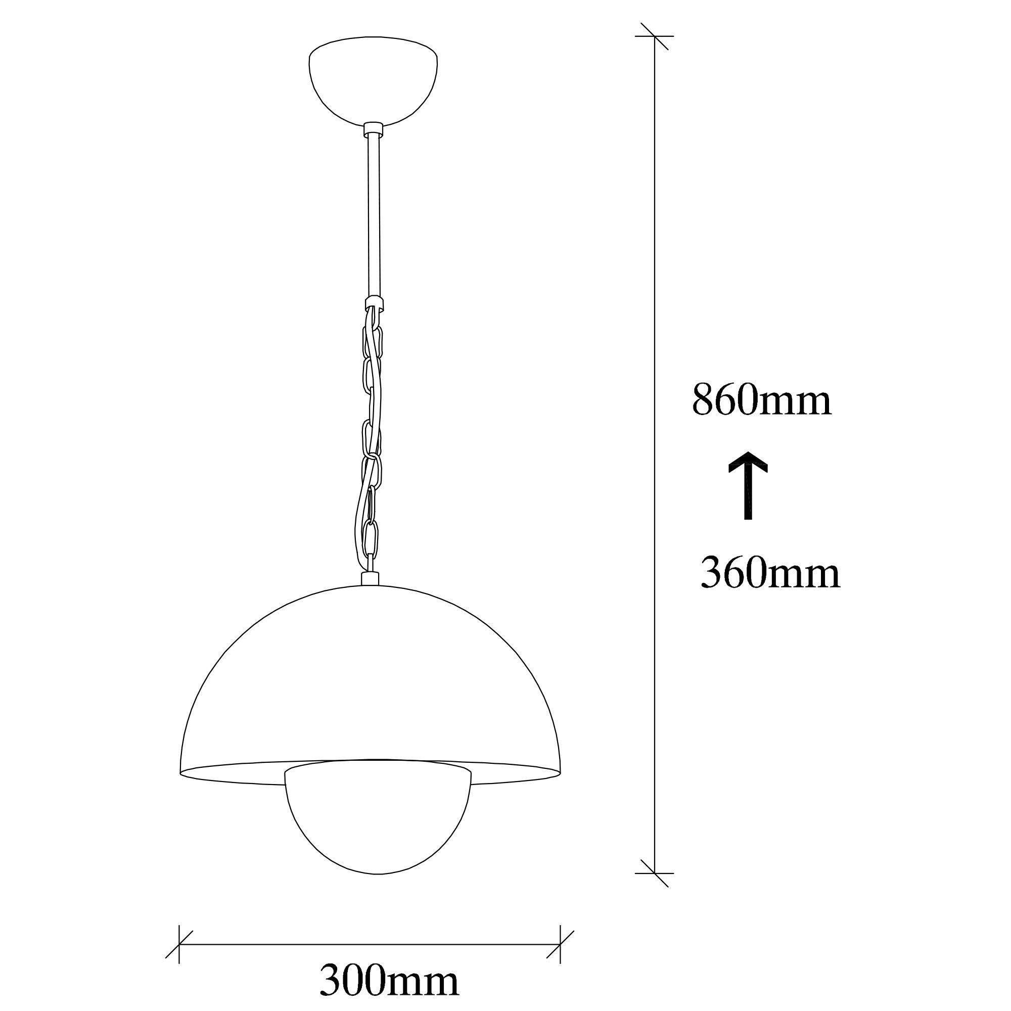 Suspension flowerpot Lunario D30cm Métal noir