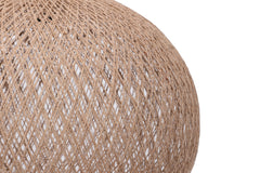 Suspension Ozcar D38cm Métal Noir et Jute Beige